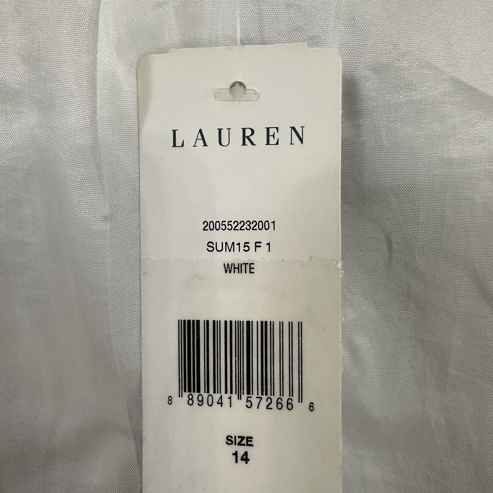 Lauren Ralph Lauren White Linen Blazer Career Minimalist Women's Size 14 - READ - Picture 16 of 16